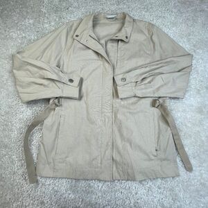 Akris Punto Buckle Utility Jacket Beige Khaki Womens 6